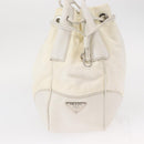 PRADA Shoulder Bag Nylon Leather White Silver Auth ka501-4