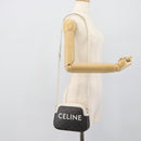 CELINE Triomphe Shoulder Bag Leather Black Gold Auth ka5013A-20