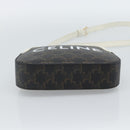 CELINE Triomphe Shoulder Bag Leather Black Gold Auth ka5013A-5