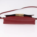 BURBERRY Shoulder Bag Leather Red Gold Auth ka5014A-10