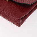BURBERRY Shoulder Bag Leather Red Gold Auth ka5014A-12