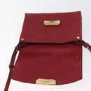 BURBERRY Shoulder Bag Leather Red Gold Auth ka5014A-16