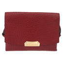 BURBERRY Shoulder Bag Leather Red Gold Auth ka5014A-2