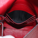 BURBERRY Shoulder Bag Leather Red Gold Auth ka5014A-21