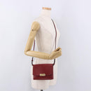 BURBERRY Shoulder Bag Leather Red Gold Auth ka5014A-23