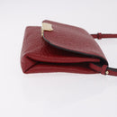 BURBERRY Shoulder Bag Leather Red Gold Auth ka5014A-4