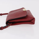 BURBERRY Shoulder Bag Leather Red Gold Auth ka5014A-5