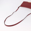 BURBERRY Shoulder Bag Leather Red Gold Auth ka5014A-7