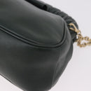 Miu Miu Chain Shoulder Bag Leather Green Gold Auth ka5015M-16