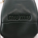 Miu Miu Chain Shoulder Bag Leather Green Gold Auth ka5015M-17