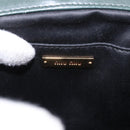 Miu Miu Chain Shoulder Bag Leather Green Gold Auth ka5015M-18