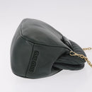 Miu Miu Chain Shoulder Bag Leather Green Gold Auth ka5015M-3