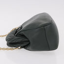 Miu Miu Chain Shoulder Bag Leather Green Gold Auth ka5015M-4