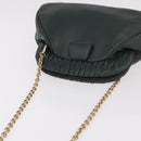 Miu Miu Chain Shoulder Bag Leather Green Gold Auth ka5015M-6