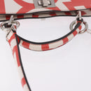 FENDI Mini Peek A Boo Hand Bag Leather 2way White Silver Auth ka5017M-7