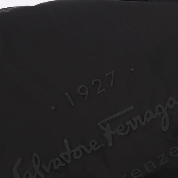 Salvatore Ferragamo Hand Bag Nylon Black Auth ka5019A