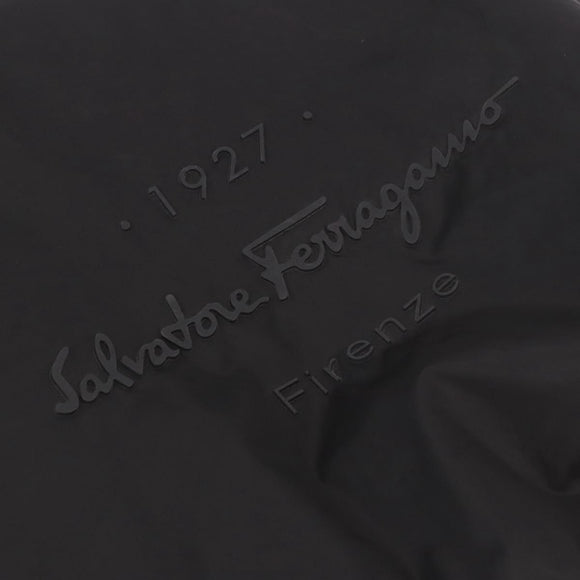 Salvatore Ferragamo Hand Bag Nylon Black Auth ka5019A