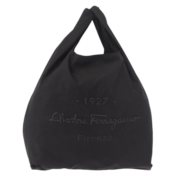 Salvatore Ferragamo Hand Bag Nylon Black Auth ka5019A