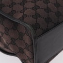 GUCCI GG Canvas Jackie Tote Bag Dark Brown Silver 002 1064 Auth ka5021A-9