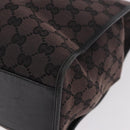 GUCCI GG Canvas Jackie Tote Bag Dark Brown Silver 002 1064 Auth ka5021A-17