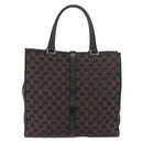 GUCCI GG Canvas Jackie Tote Bag Dark Brown Silver 002 1064 Auth ka5021A-2