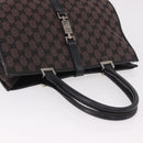 GUCCI GG Canvas Jackie Tote Bag Dark Brown Silver 002 1064 Auth ka5021A-6