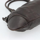 Salvatore Ferragamo Gancini Tote Bag Leather Dark Brown Gold Auth ka5022A-12