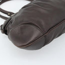 Salvatore Ferragamo Gancini Tote Bag Leather Dark Brown Gold Auth ka5022A-14