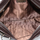 Salvatore Ferragamo Gancini Tote Bag Leather Dark Brown Gold Auth ka5022A-18