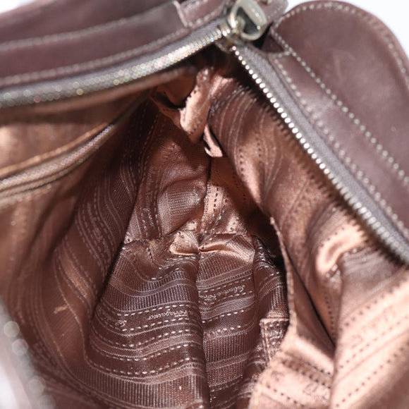 Salvatore Ferragamo Gancini Tote Bag Leather Dark Brown Gold Auth ka5022A