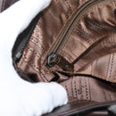 Salvatore Ferragamo Gancini Tote Bag Leather Dark Brown Gold Auth ka5022A-21