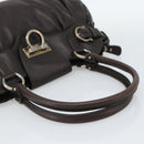 Salvatore Ferragamo Gancini Tote Bag Leather Dark Brown Gold Auth ka5022A-8