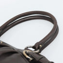 Salvatore Ferragamo Gancini Tote Bag Leather Dark Brown Gold Auth ka5022A-9