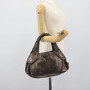 Salvatore Ferragamo Hand Bag Leather Silver Auth ka5023-24