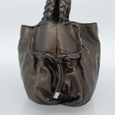 Salvatore Ferragamo Hand Bag Leather Silver Auth ka5023-3