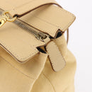 Salvatore Ferragamo Chain Hand Bag Canvas 2way Yellow Gold Auth ka5026-10