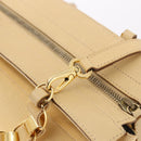 Salvatore Ferragamo Chain Hand Bag Canvas 2way Yellow Gold Auth ka5026-19
