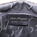 Salvatore Ferragamo Chain Hand Bag Canvas 2way Yellow Gold Auth ka5026-12