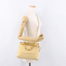 Salvatore Ferragamo Chain Hand Bag Canvas 2way Yellow Gold Auth ka5026-24