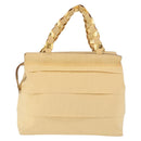 Salvatore Ferragamo Chain Hand Bag Canvas 2way Yellow Gold Auth ka5026-2