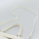 Salvatore Ferragamo Gancini Hand Bag Leather 2way White Gold Auth ka5027-10