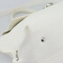 Salvatore Ferragamo Gancini Hand Bag Leather 2way White Gold Auth ka5027-13