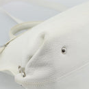Salvatore Ferragamo Gancini Hand Bag Leather 2way White Gold Auth ka5027-15