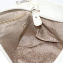 Salvatore Ferragamo Gancini Hand Bag Leather 2way White Gold Auth ka5027-20