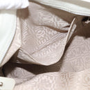 Salvatore Ferragamo Gancini Hand Bag Leather 2way White Gold Auth ka5027-24