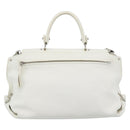 Salvatore Ferragamo Gancini Hand Bag Leather 2way White Gold Auth ka5027-3