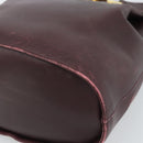 Salvatore Ferragamo Gancini Shoulder Bag Leather Bordeaux Gold Auth ka5032-10