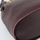 Salvatore Ferragamo Gancini Shoulder Bag Leather Bordeaux Gold Auth ka5032-11