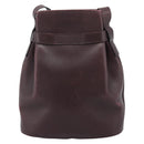 Salvatore Ferragamo Gancini Shoulder Bag Leather Bordeaux Gold Auth ka5032-3