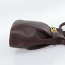Salvatore Ferragamo Gancini Shoulder Bag Leather Bordeaux Gold Auth ka5032-5